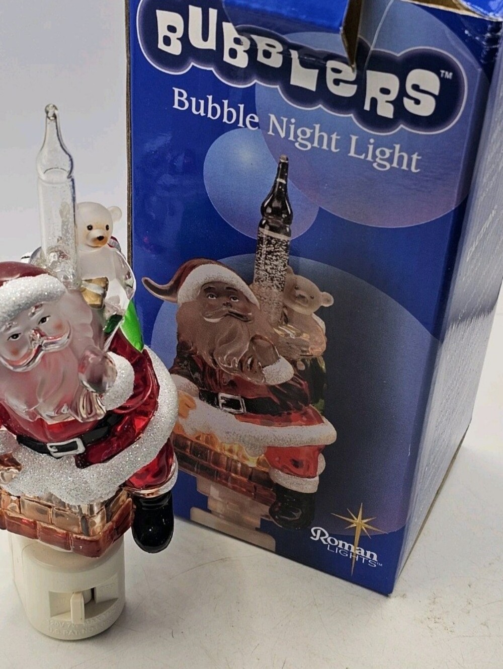 Roman Lights Bubblers Santa Bubble Night Light - Red and White Vintage 2003 Box